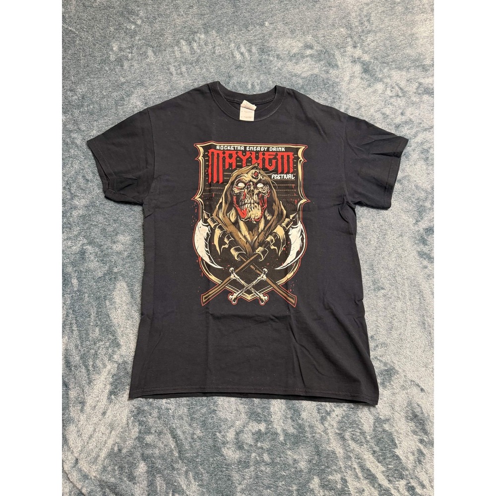 Rockstar Energy Mayhem Festival 2014 Tour Shirt Mens M Black Graphic SKU 3801